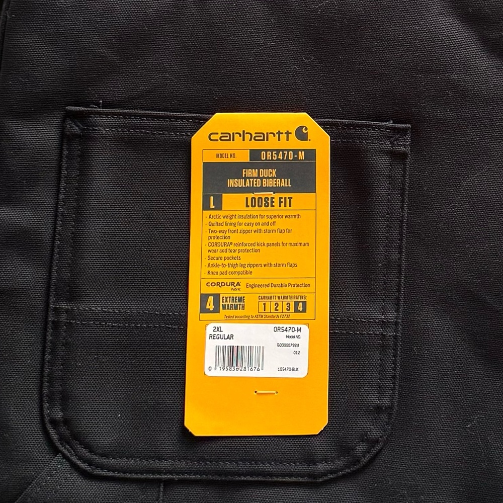 Carhartt Insulated Duck Bib. Never worn